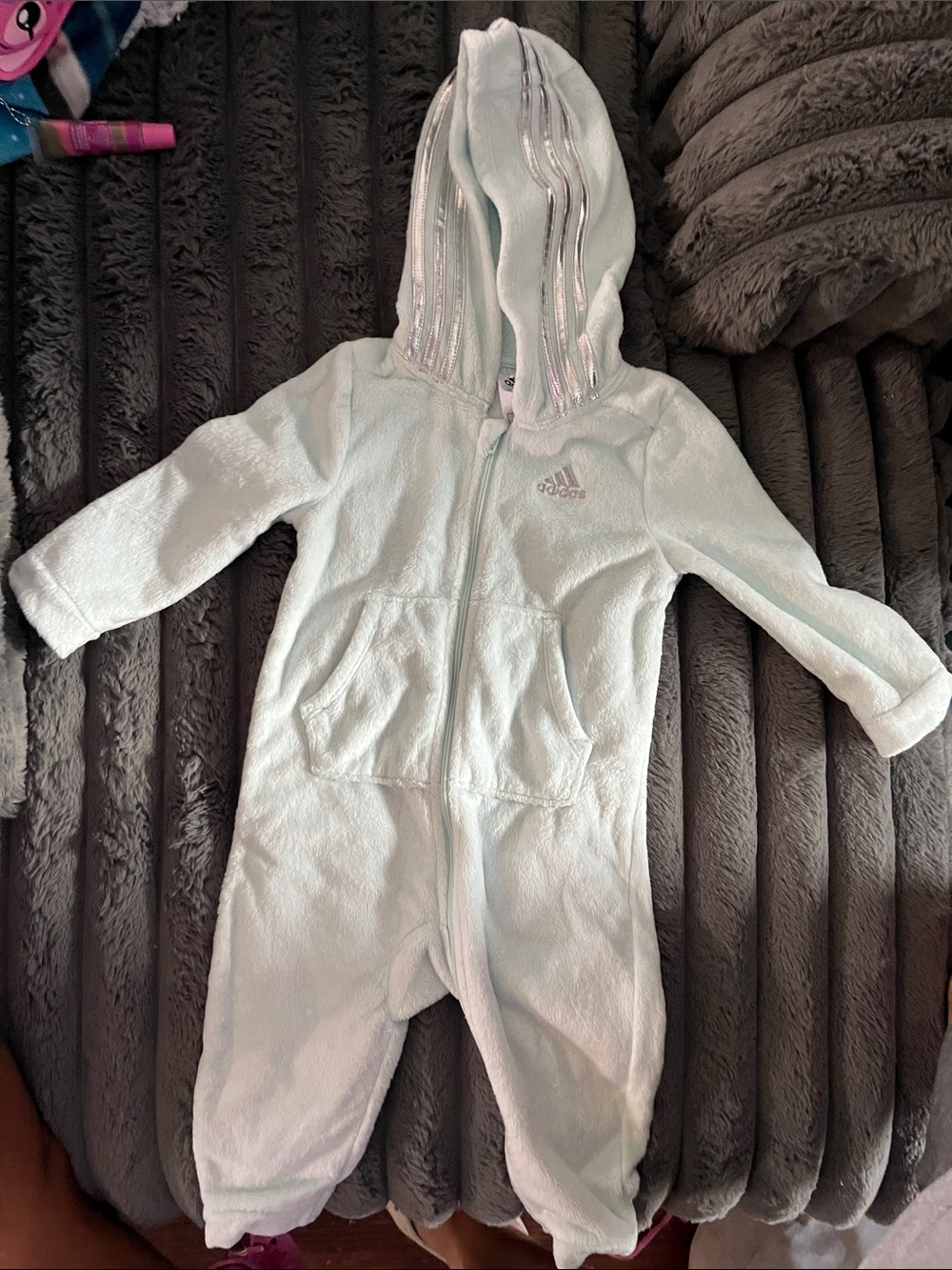 adidas Light Mint Hooded Fleece One-Piece